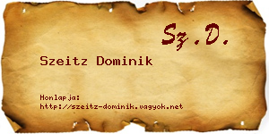 Szeitz Dominik névjegykártya